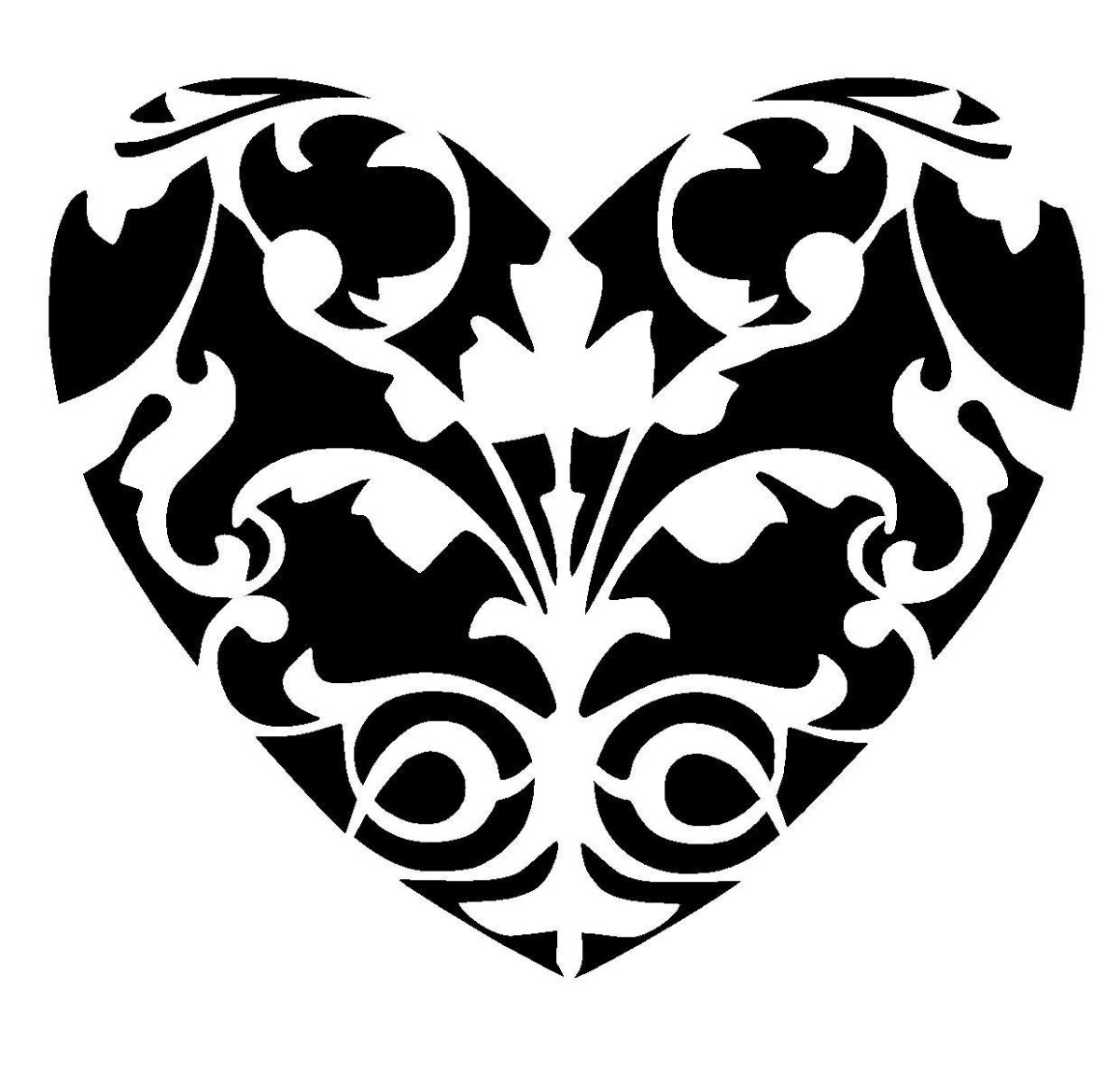 Сердце трафарет для вырезания