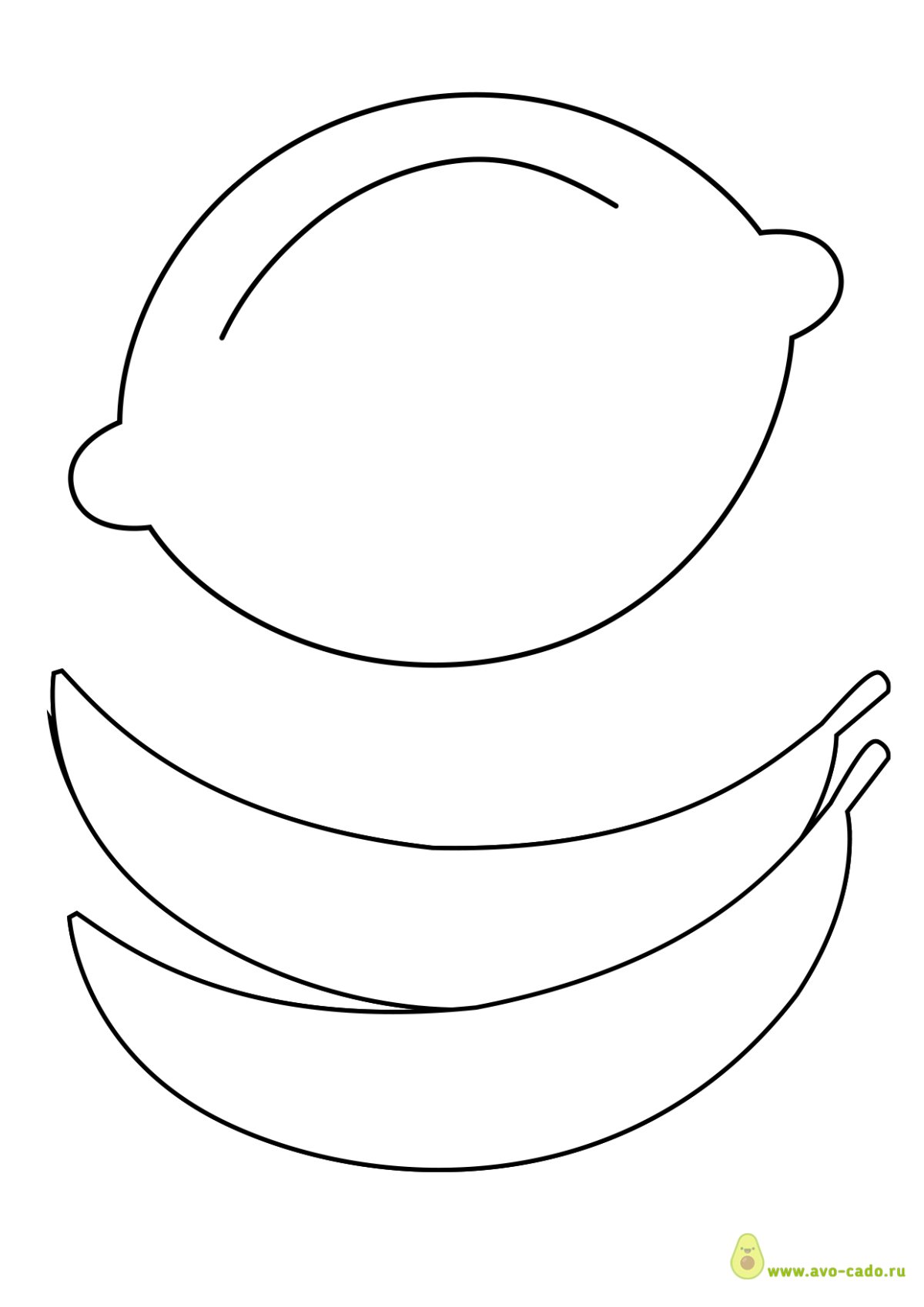 Контур банана для раскрашивания