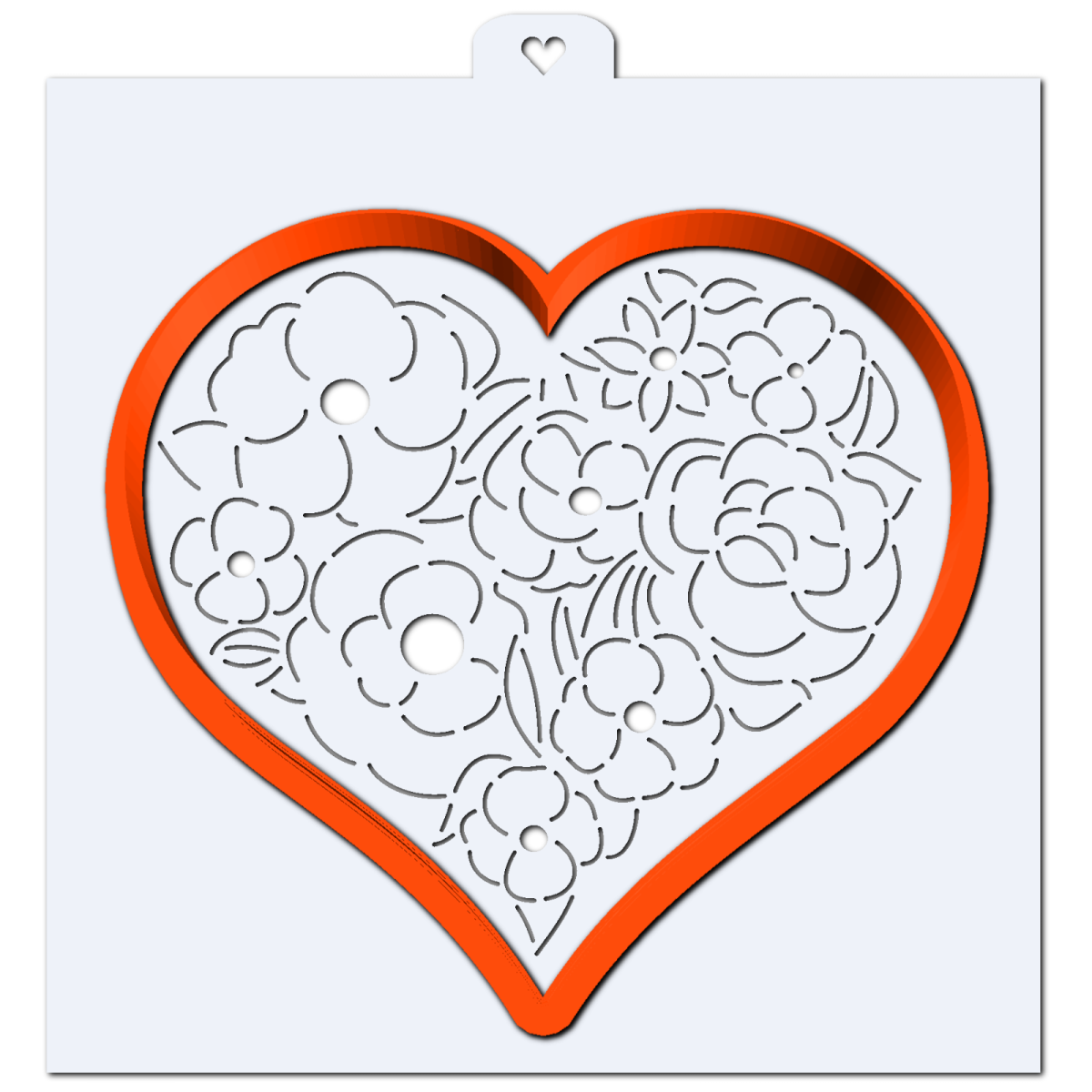 Трафарет сердце для пряников