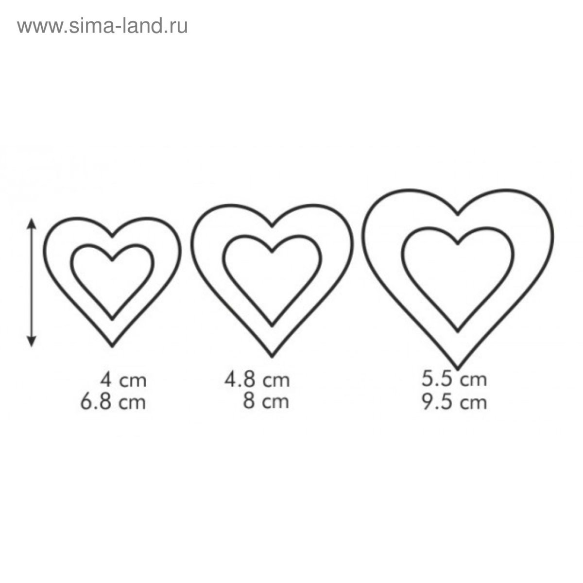 Трафарет сердец разных размеров