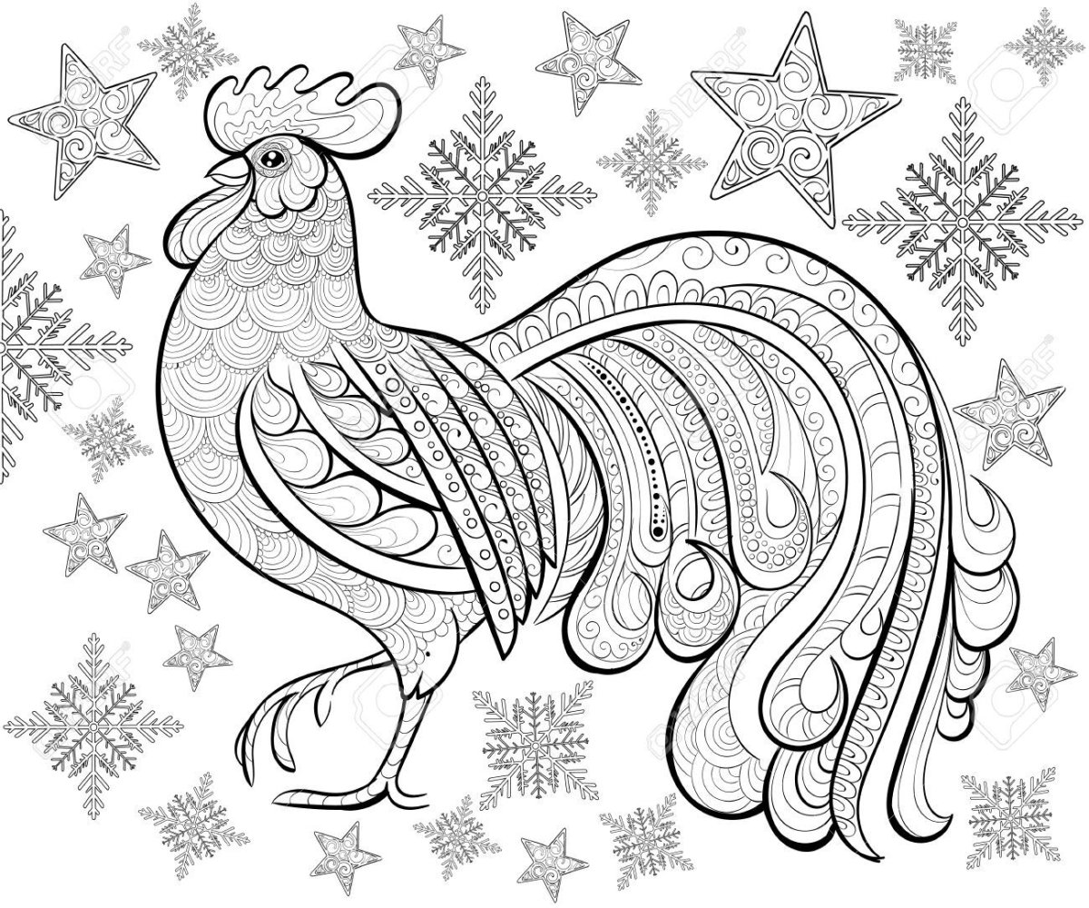 Петух раскраска для детей