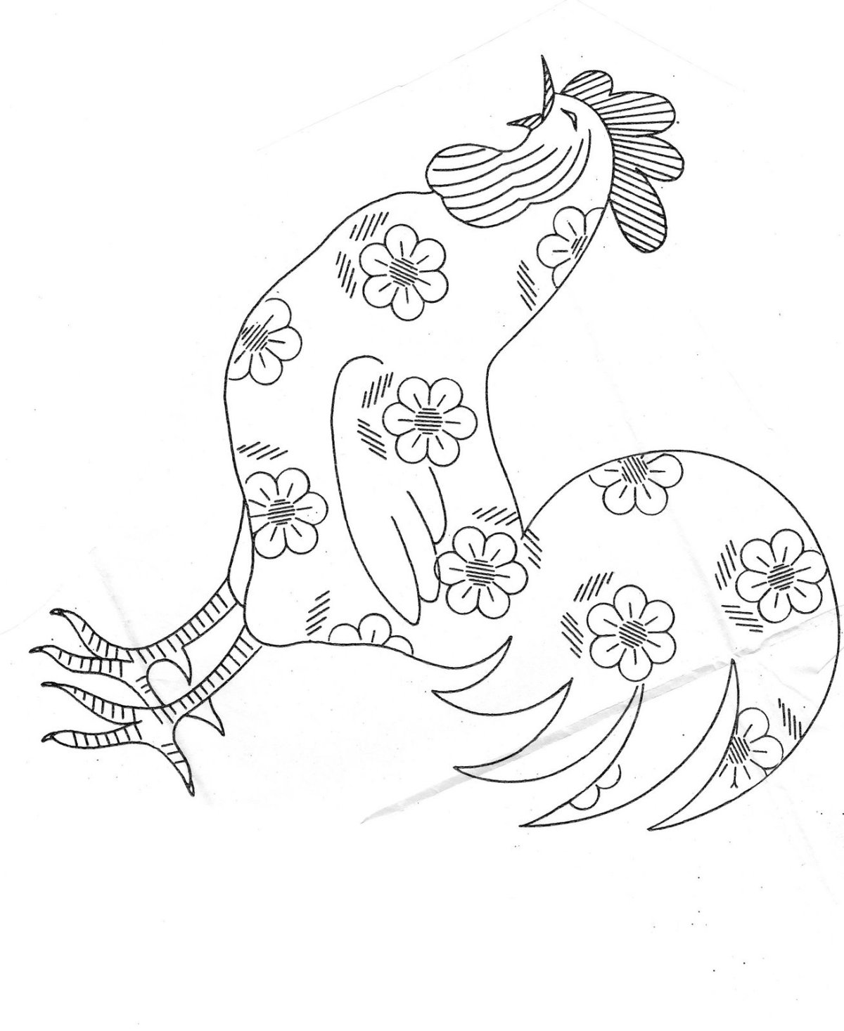 Петушок. Раскраска