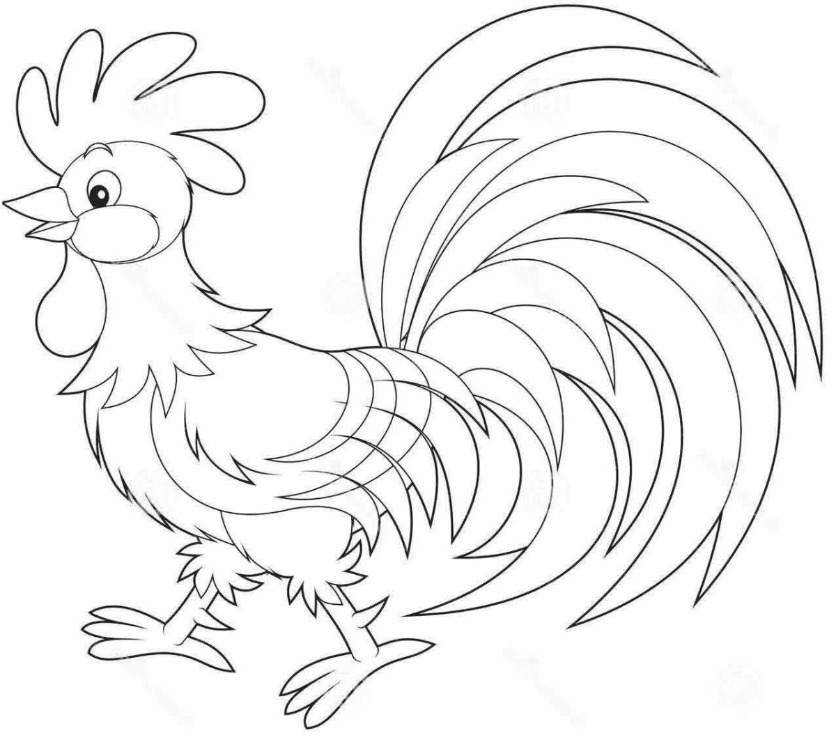 Петух раскраска для детей