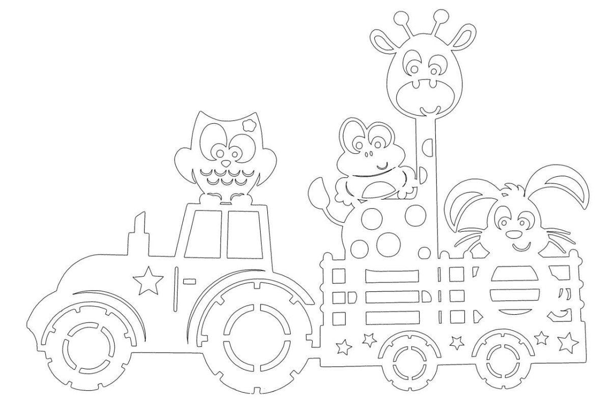 Строительная машина трафарет