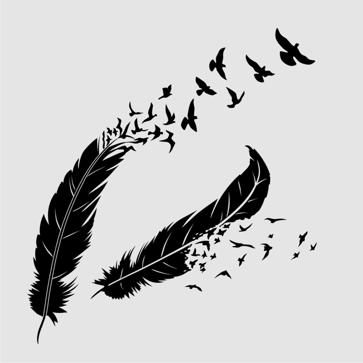 Перышко трафарет