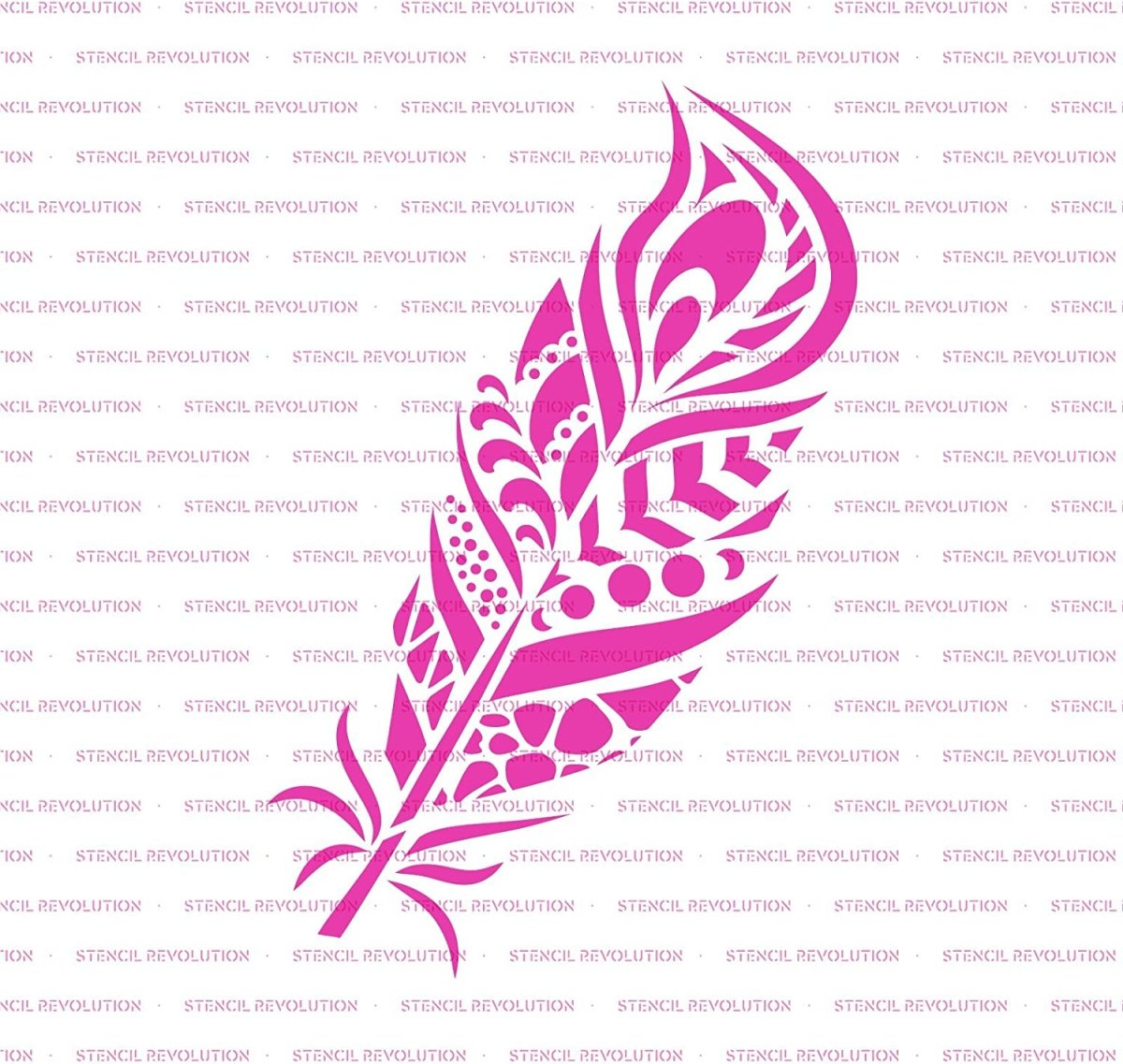 Прорезной трафарет перо