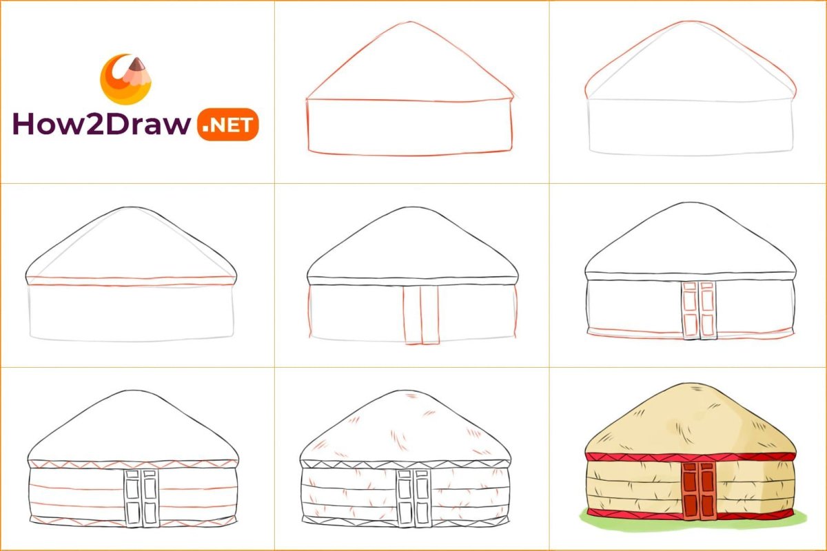 Юрта рисование с детьми