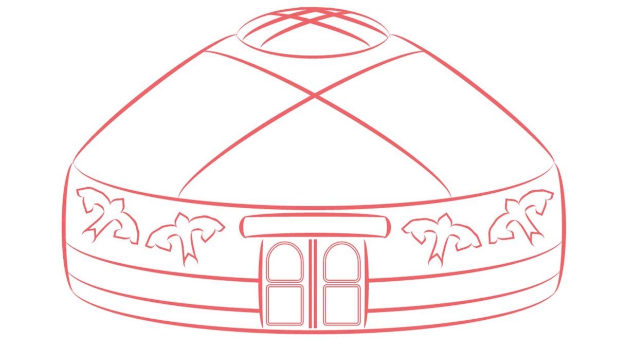 Башкирская юрта раскраска