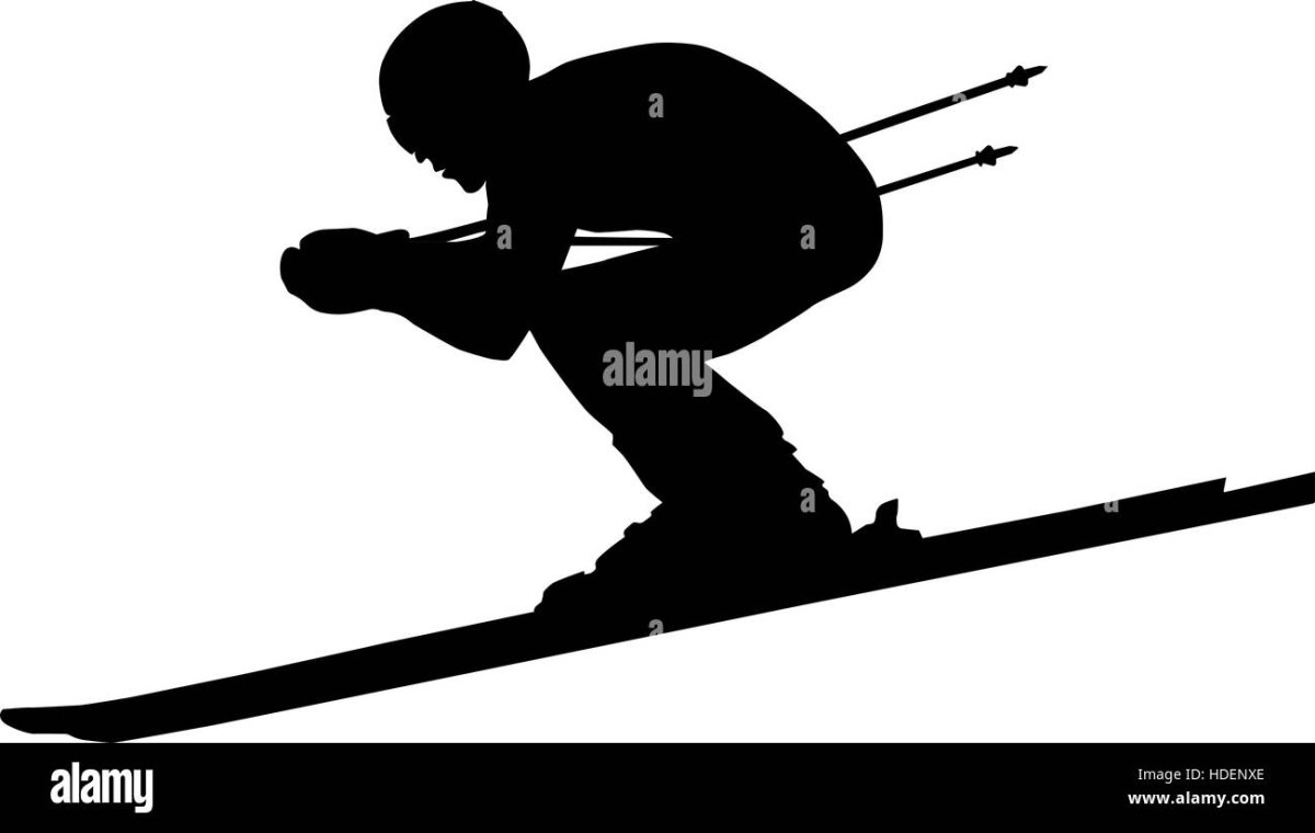 Горнолыжник вектор силуэт