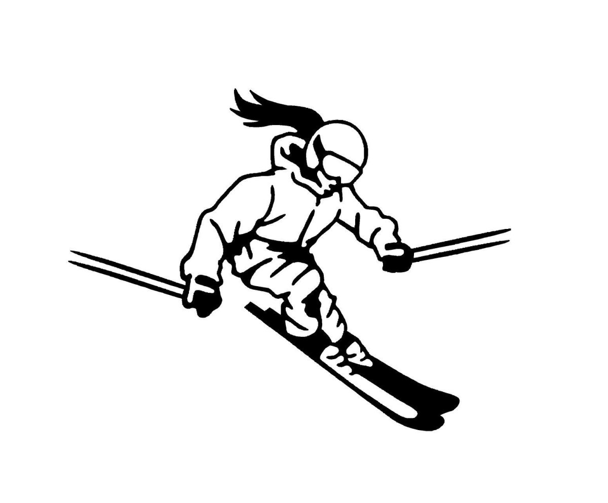 Лыжник слалом силуэт