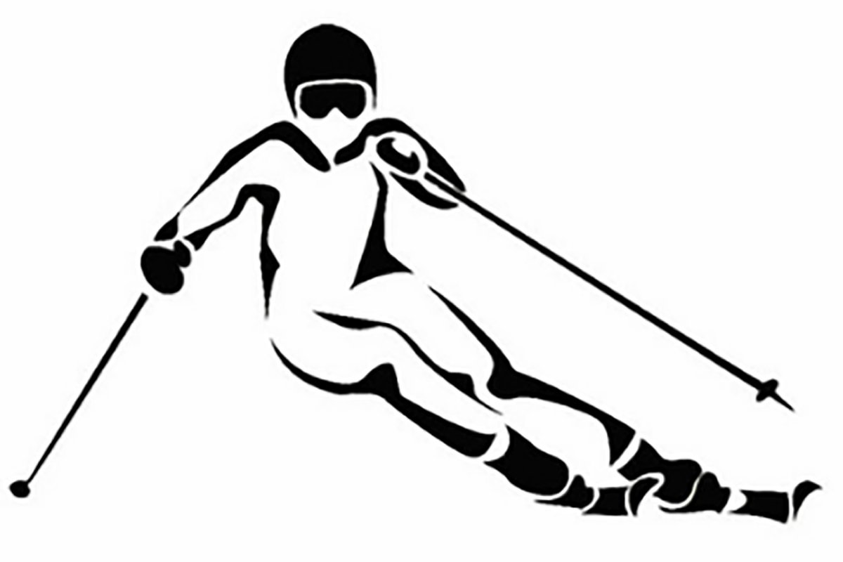 Трафарет лыжника