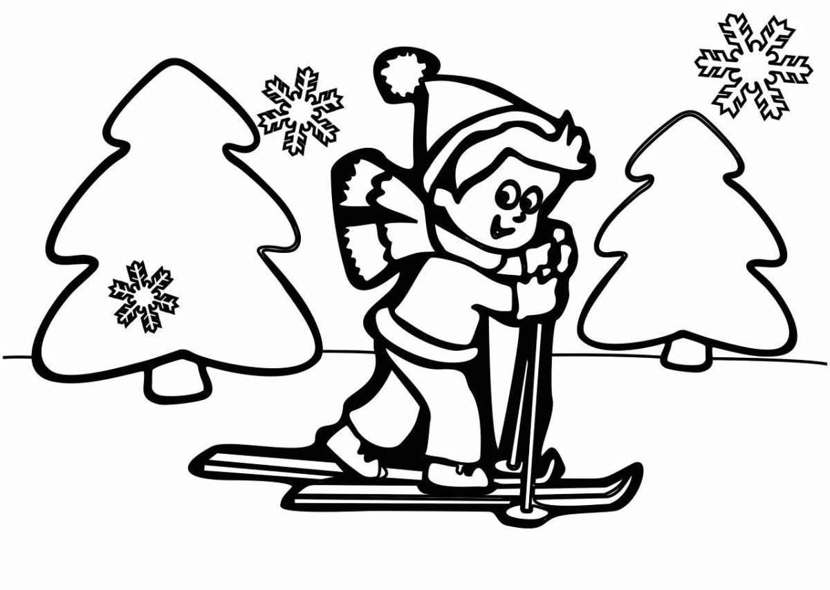 Трафарет горнолыжника