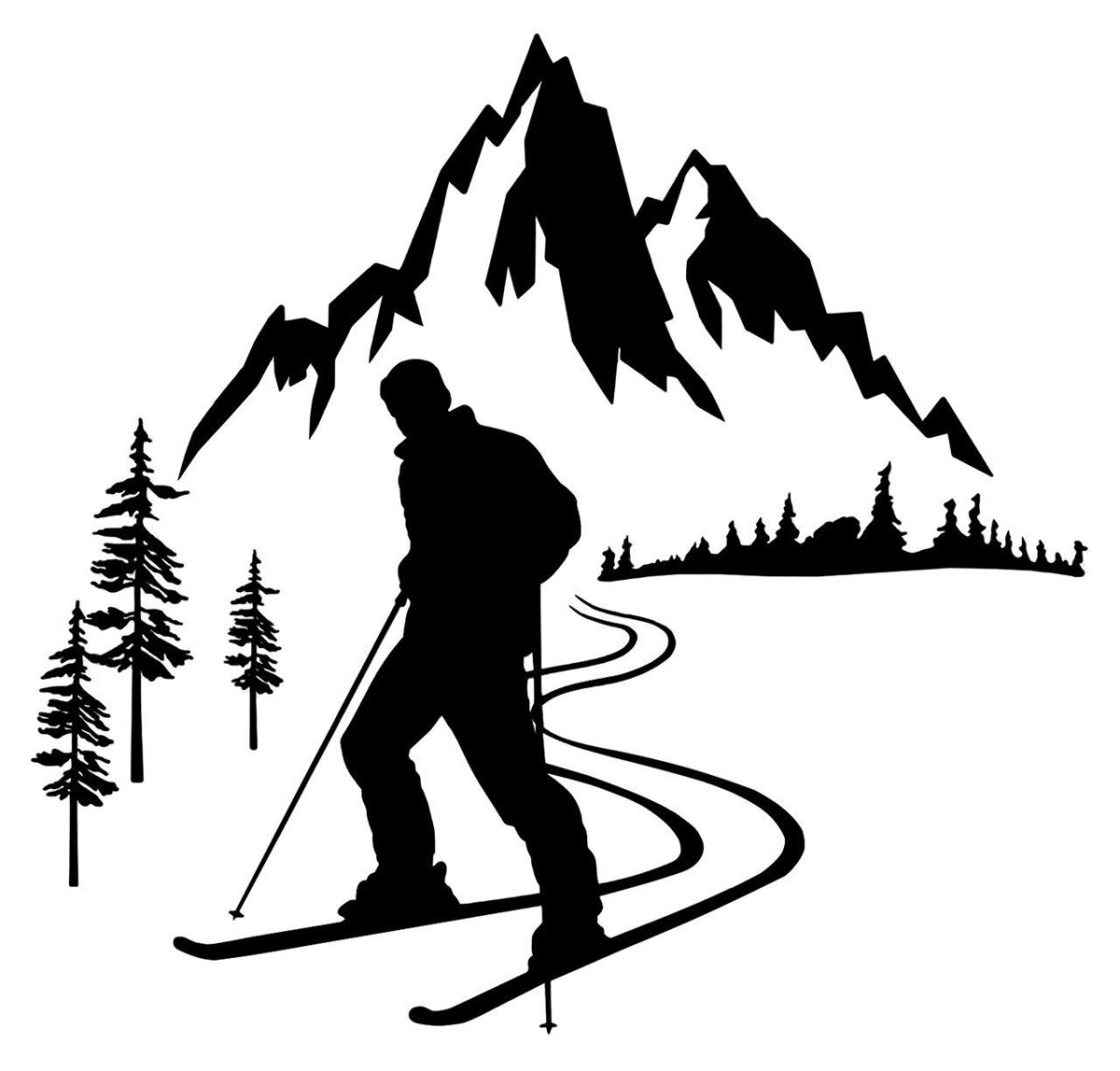 Лыжник силуэт
