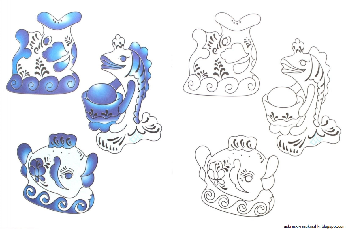 Хохломская роспись трафареты шаблоны