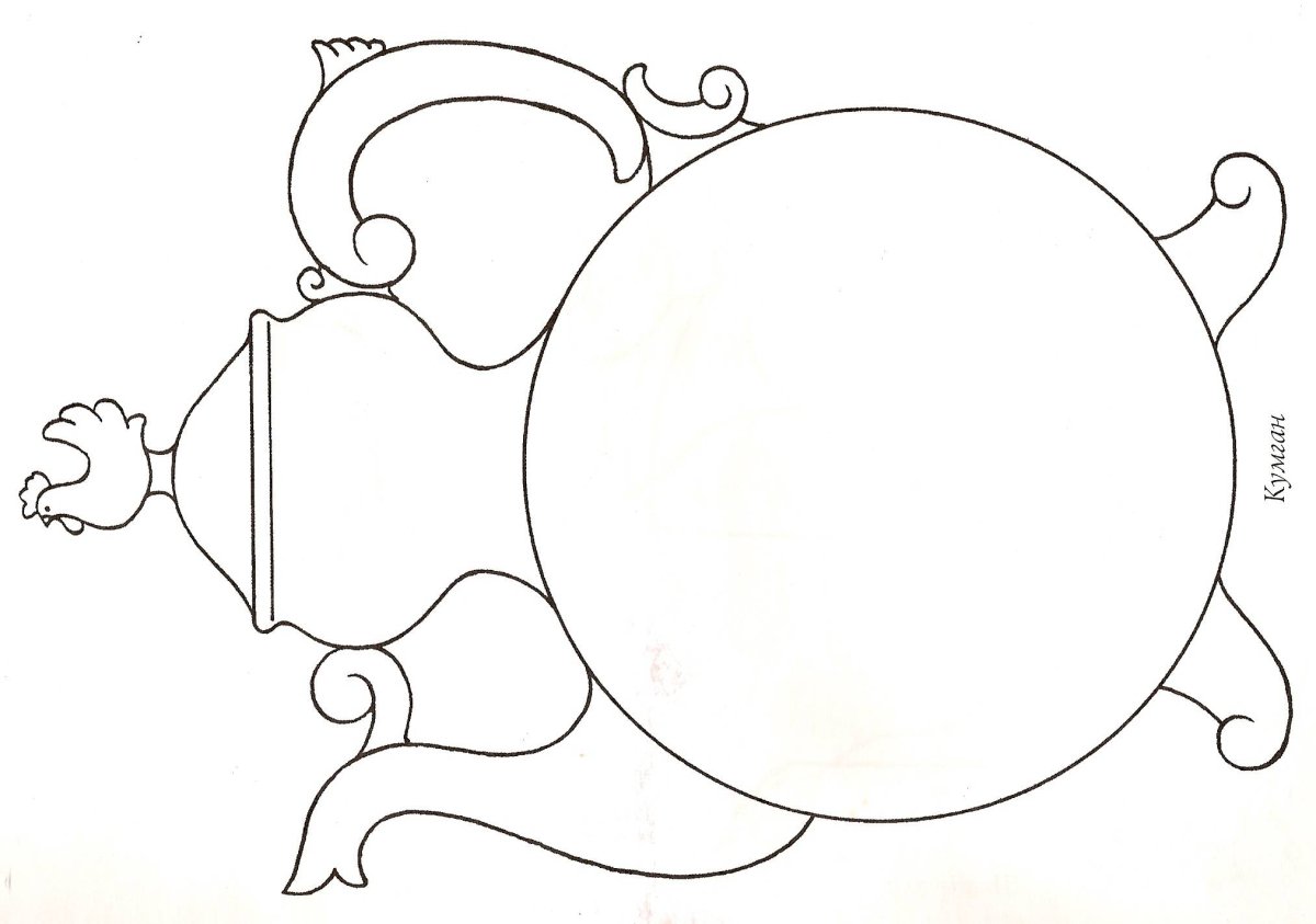 Чайник Гжель раскраска