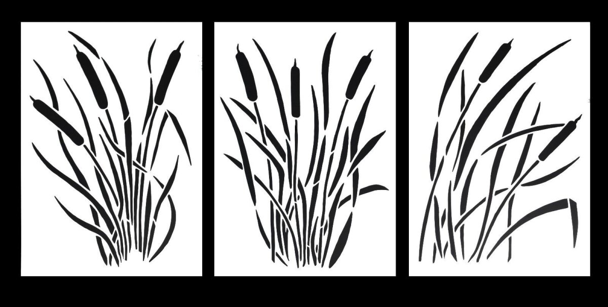 Трафарет камыш в векторе