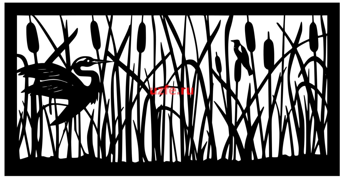 Трафарет тростника на лодку