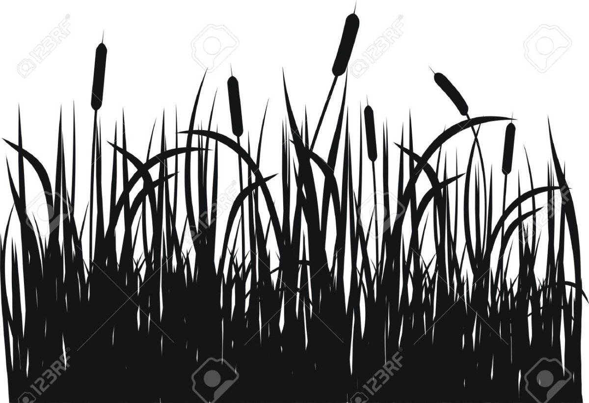 Цапля трафарет