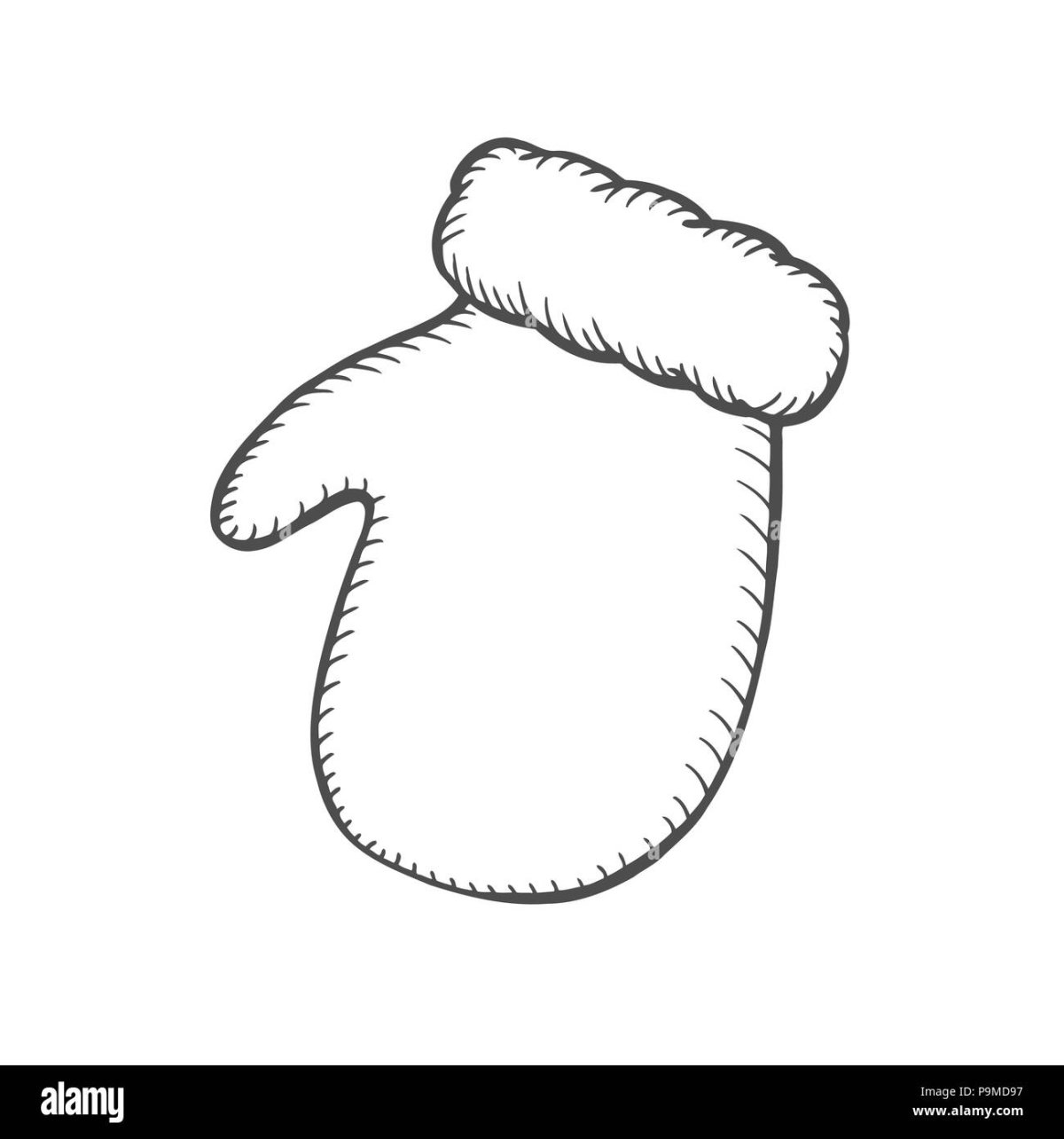 Трафарет варежка Деда Мороза