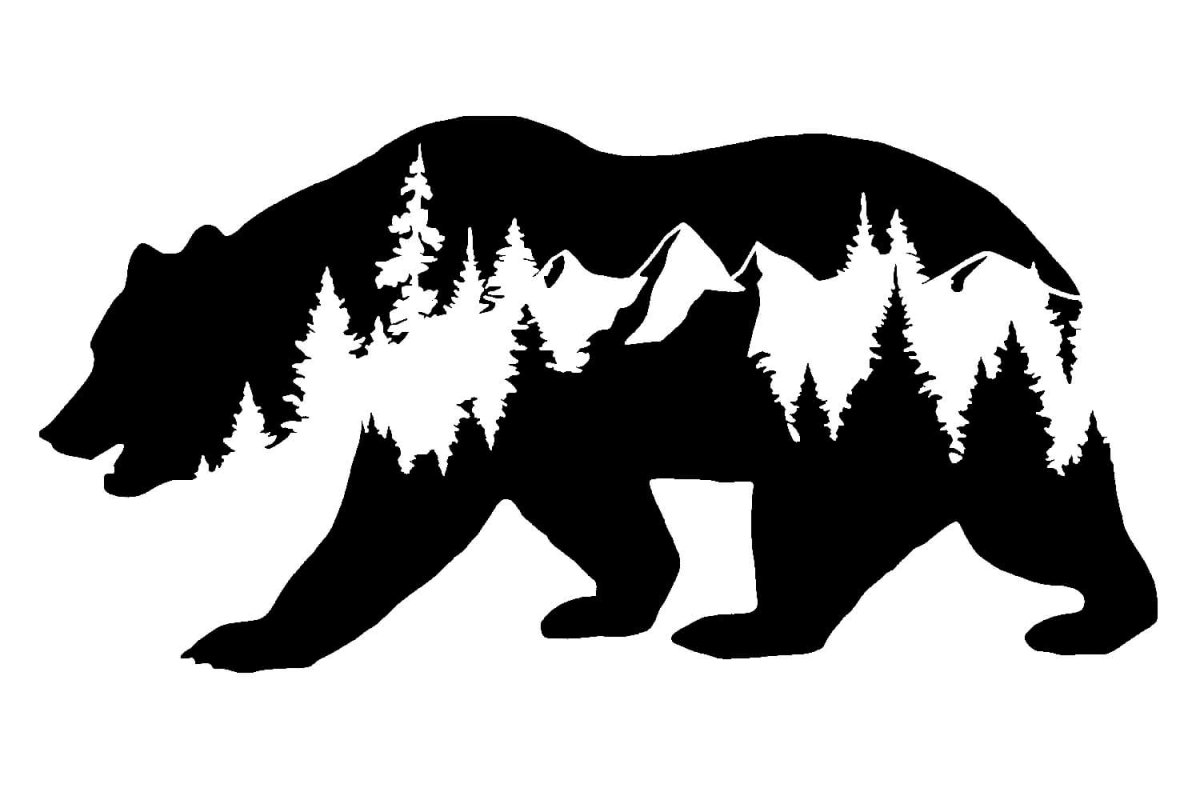 Трафарет белого медведя для аппликации