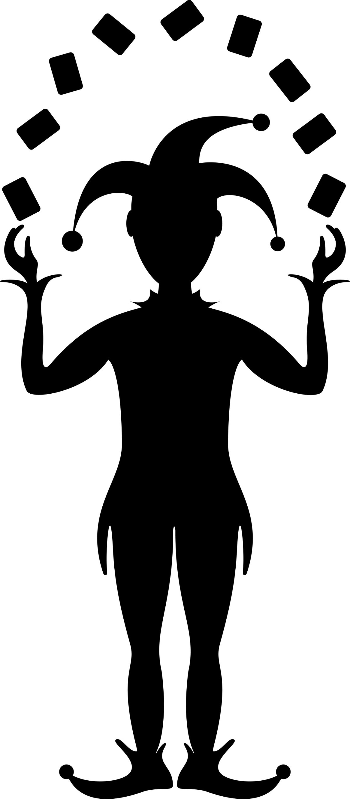 Черный Шут на белом фоне