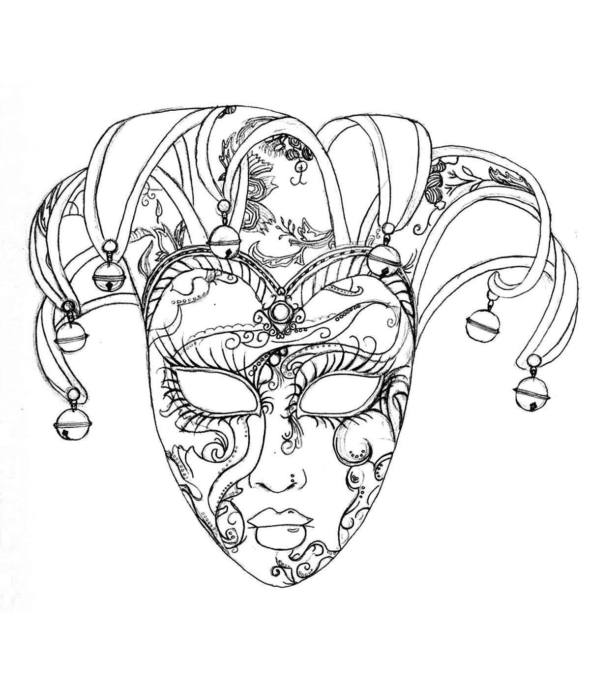 Венецианская маска эскиз