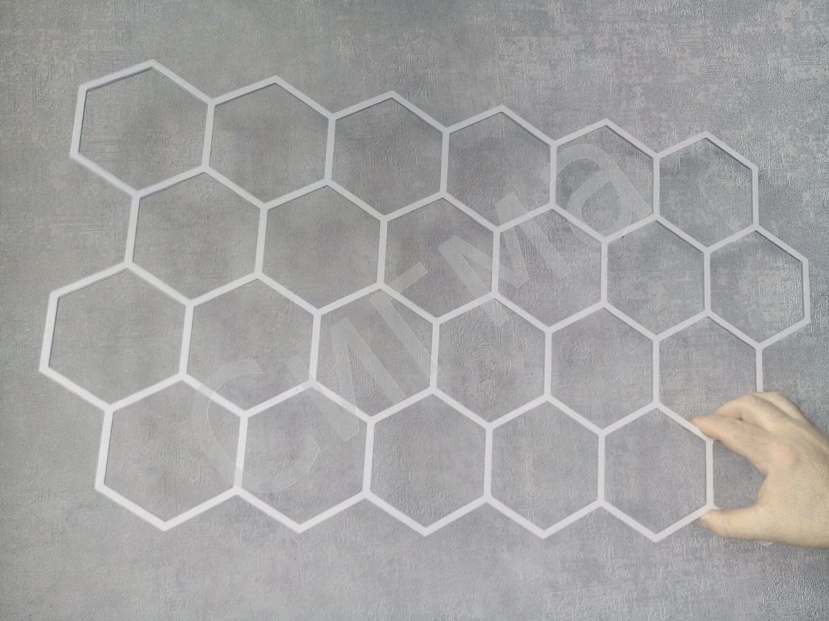 Трафарет для декоративной штукатурки соты