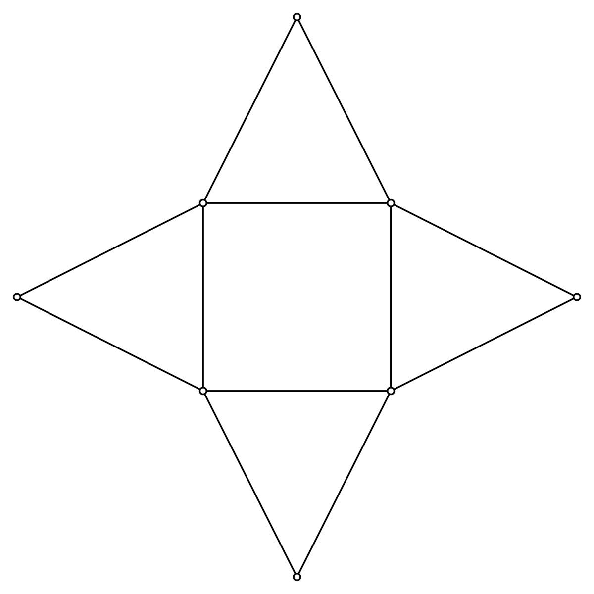 Развертка правильной четырехугольной пирамиды