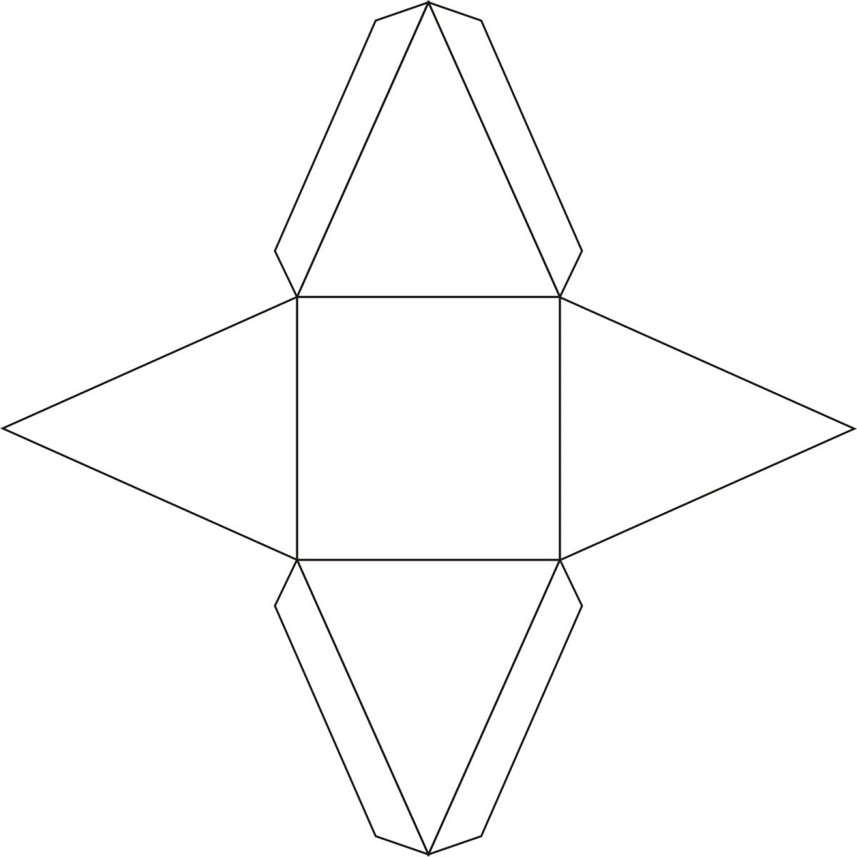 Развертка правильной четырехугольной пирамиды