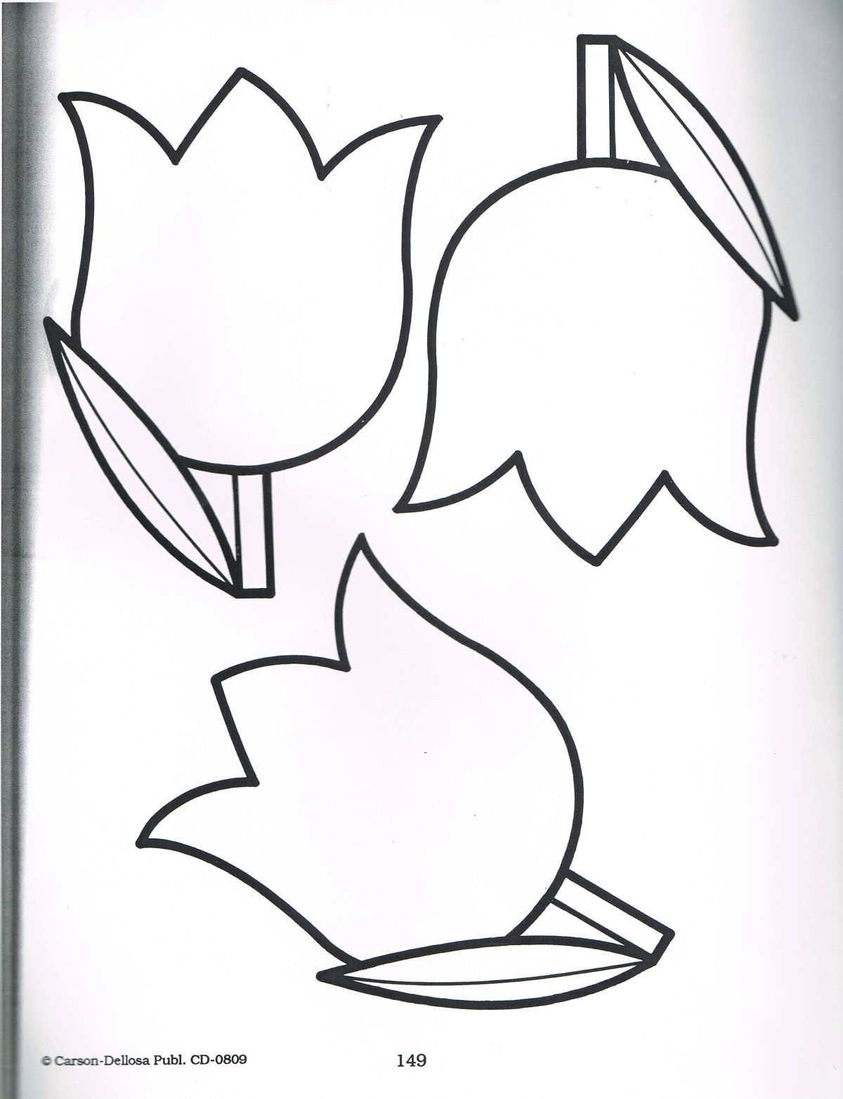 Трафарет тюльпана для аппликации