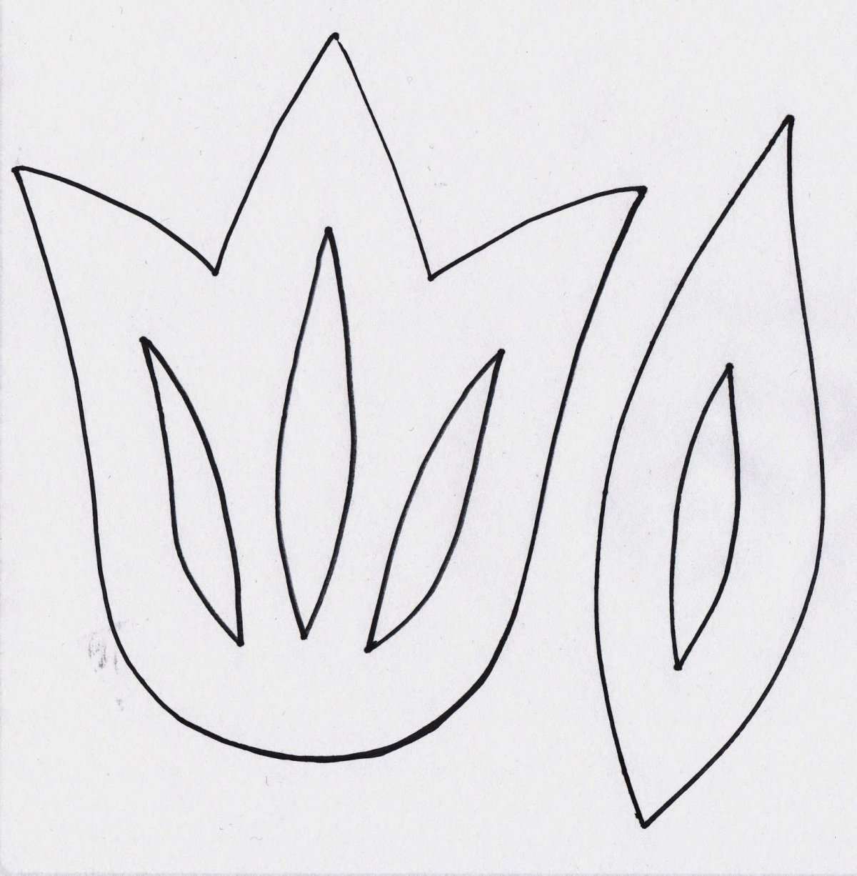 Трафарет тюльпана для аппликации