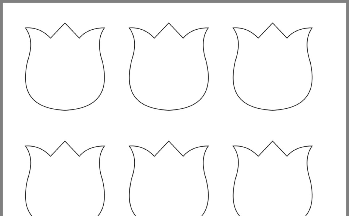 Трафарет тюльпана для вырезания