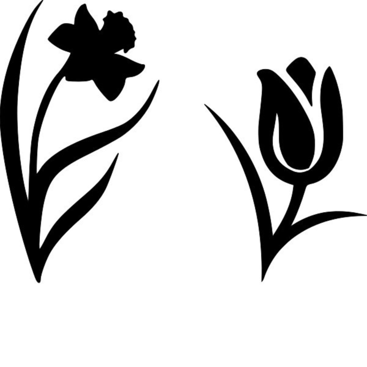 Трафарет тюльпана для аппликации