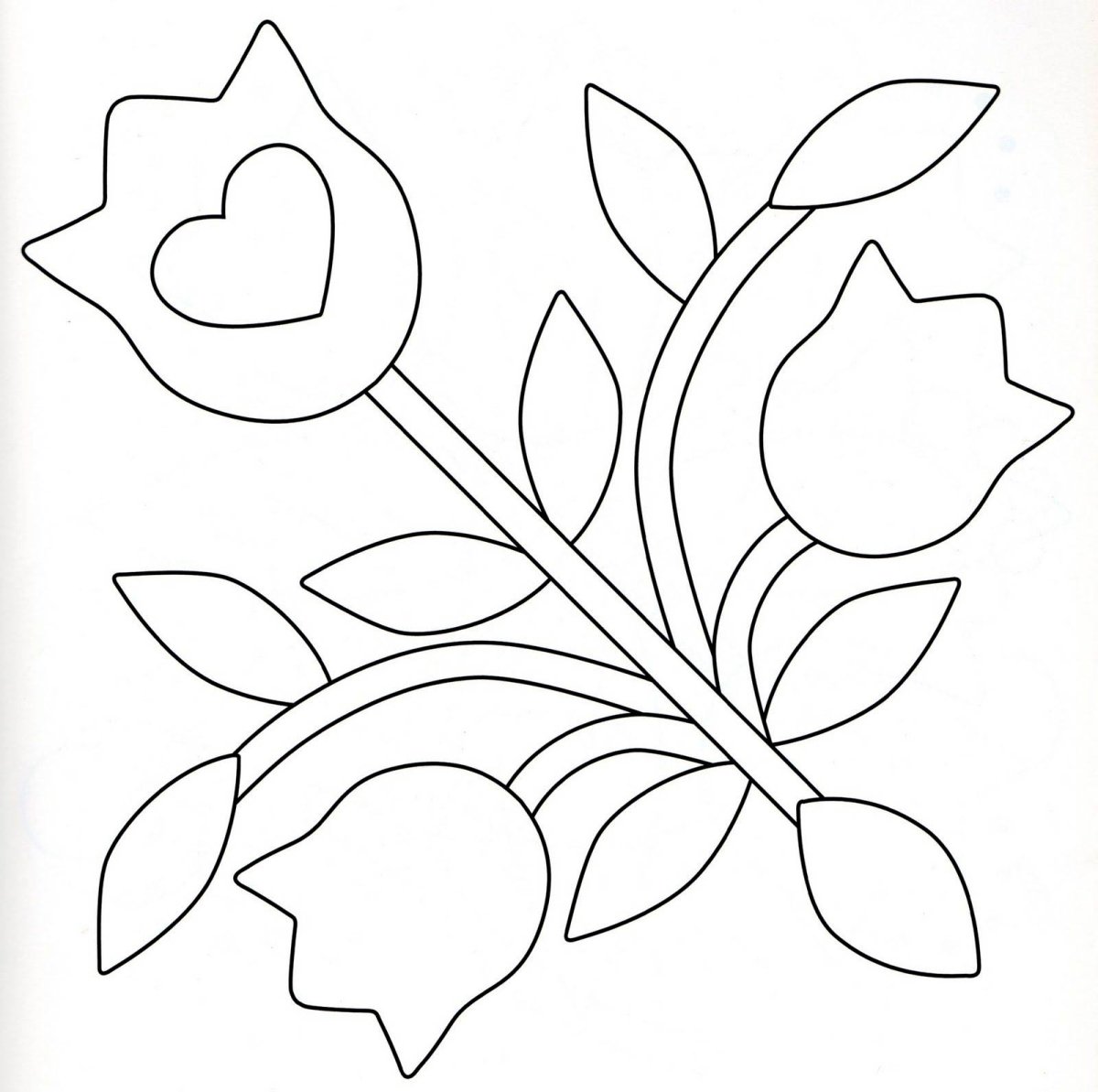 Тюльпан раскраска для детей