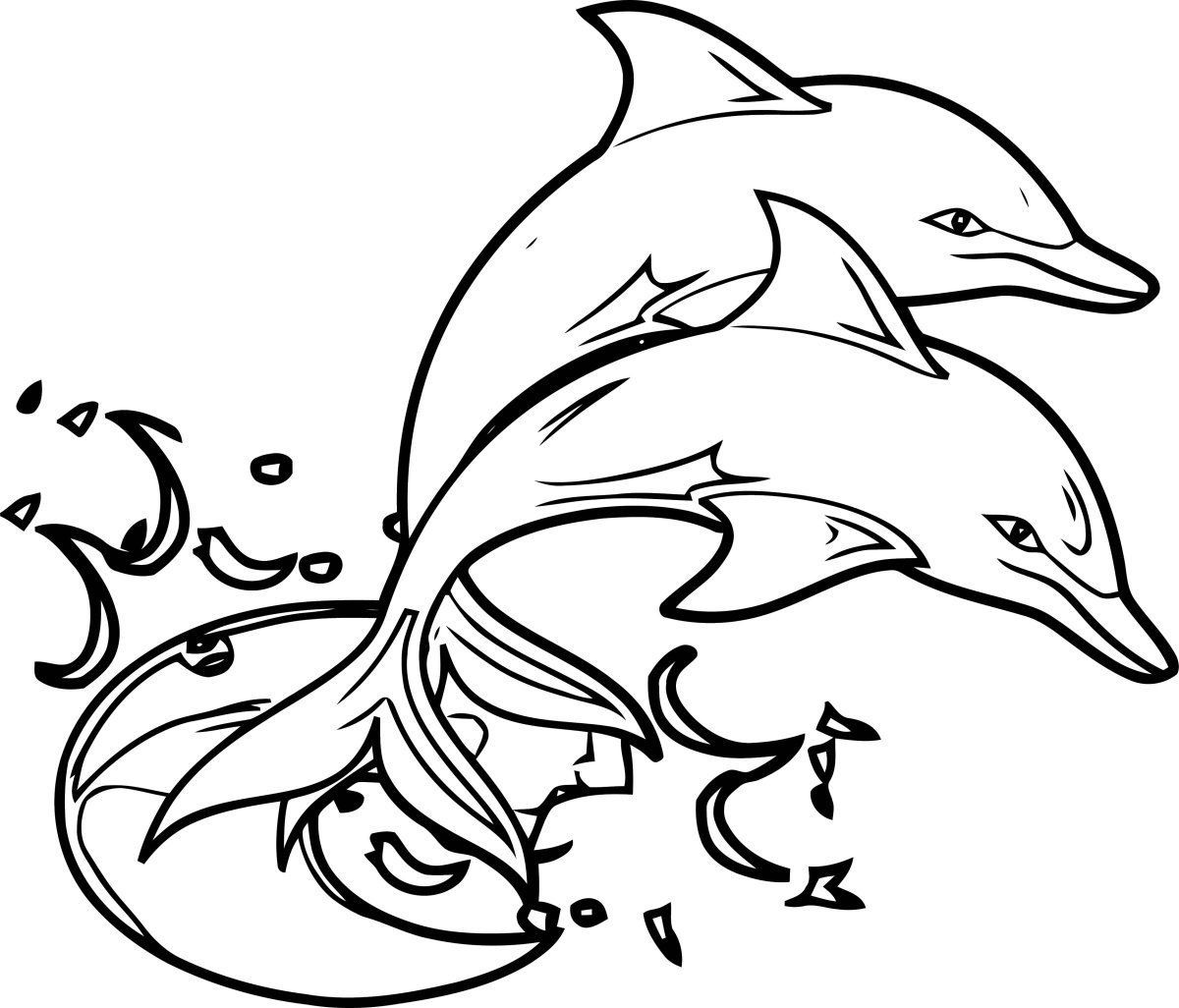 Трафарет дельфина для тату