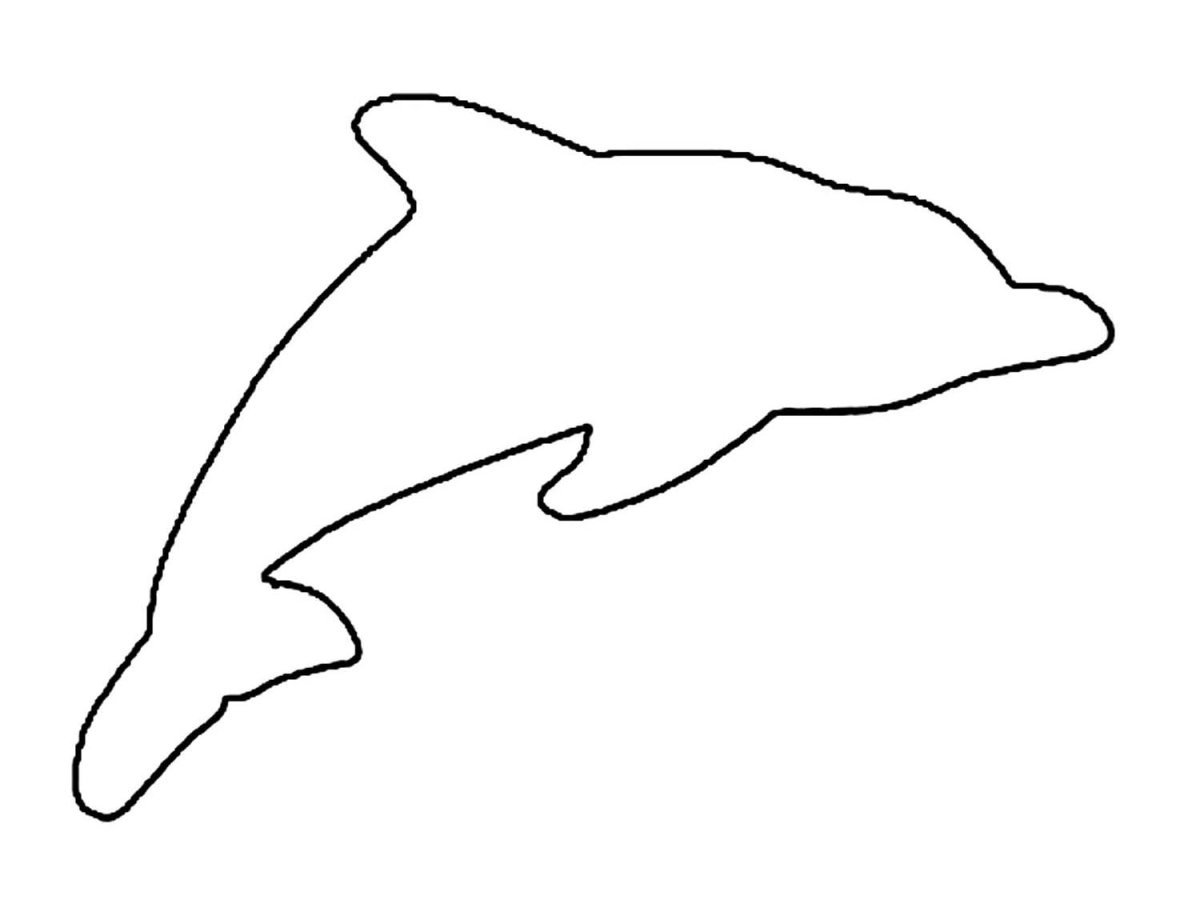 Дельфин трафарет