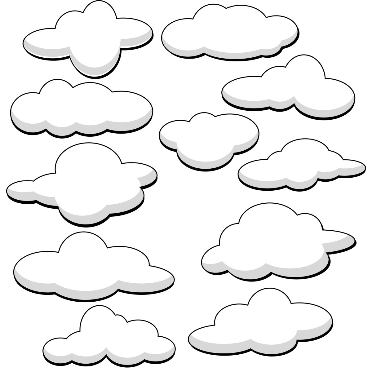 Форма облачка трафарет
