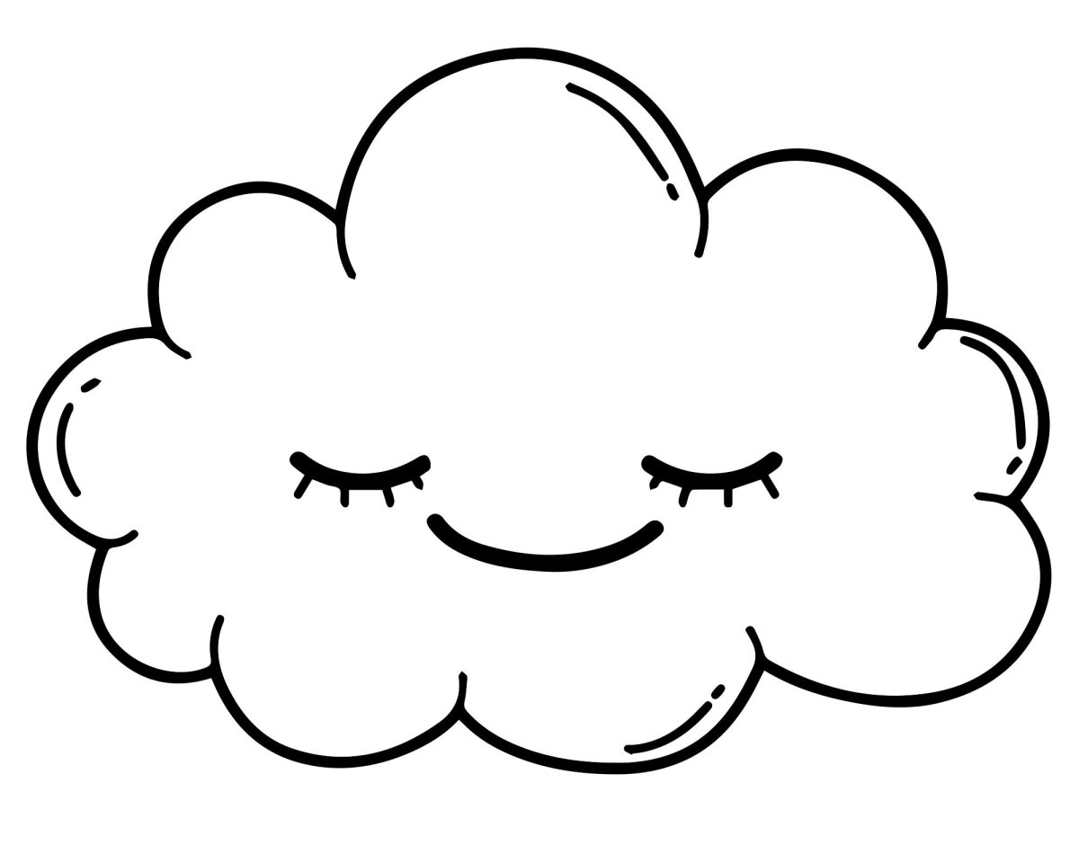 Трафарет облака для рисования