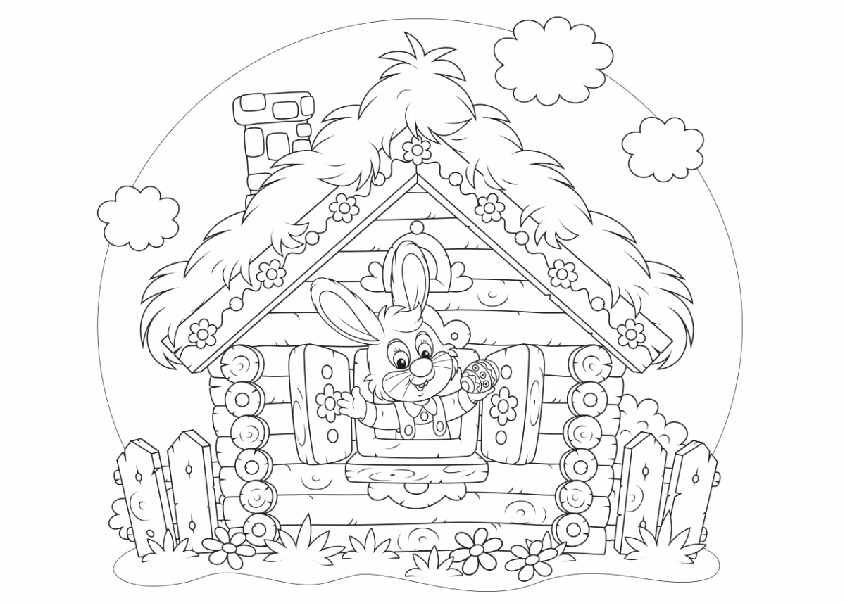 Домик для вырезания на окно