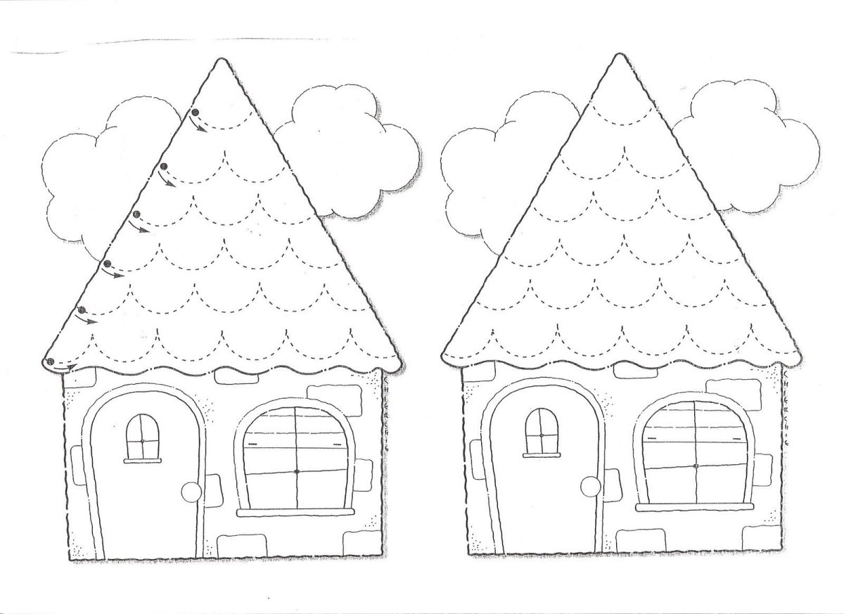 Трафареты на окна домики