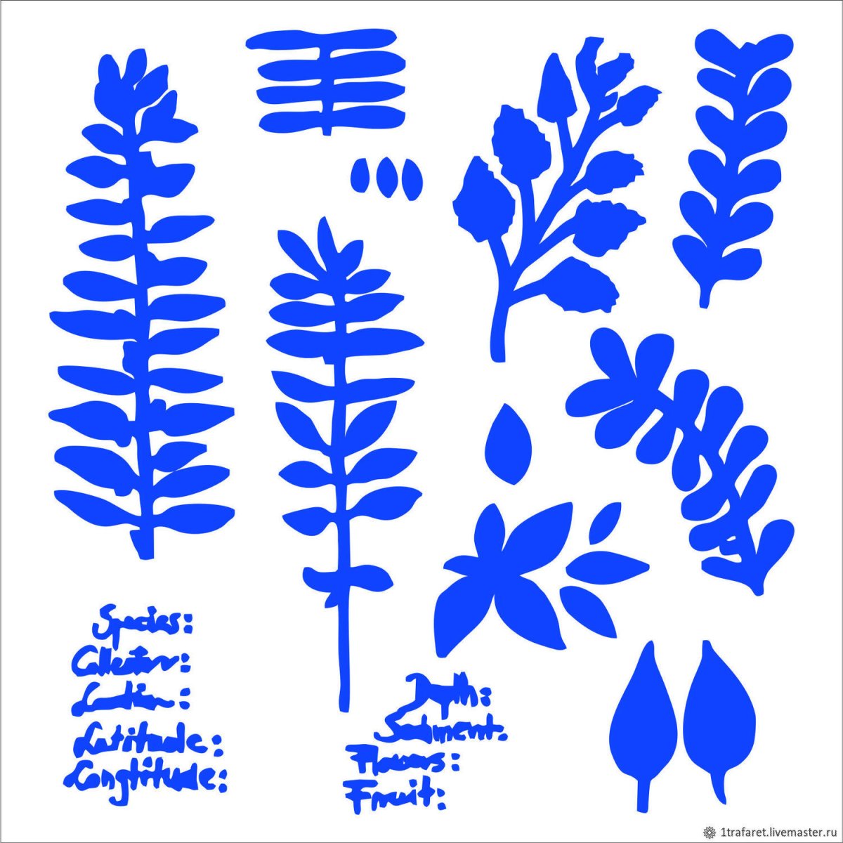 Силиконовый трафарет ветки