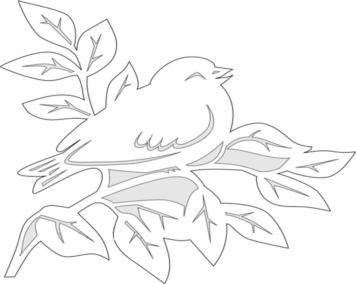 Контуры птичек для декора