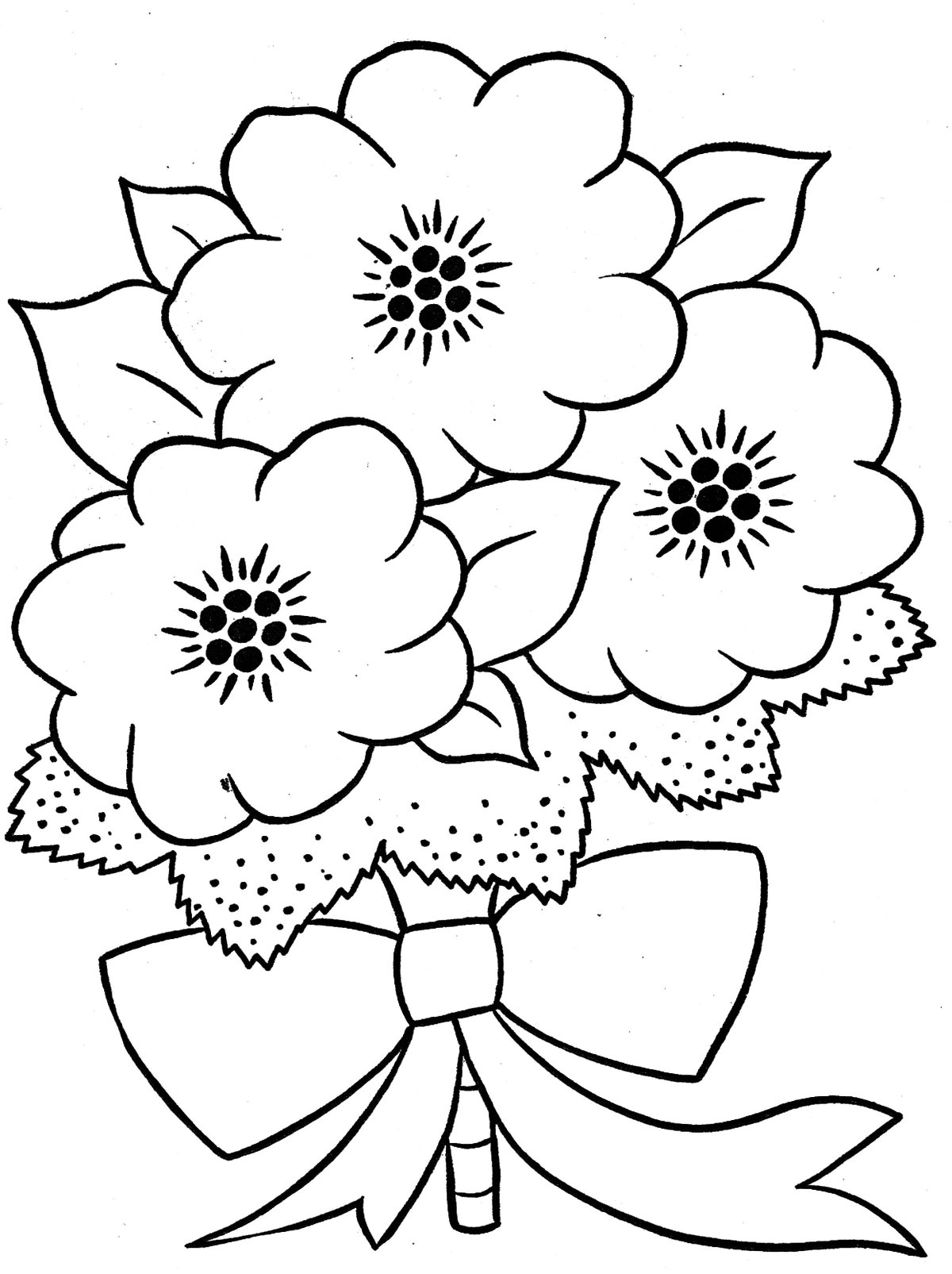 Трафарет цветы букет