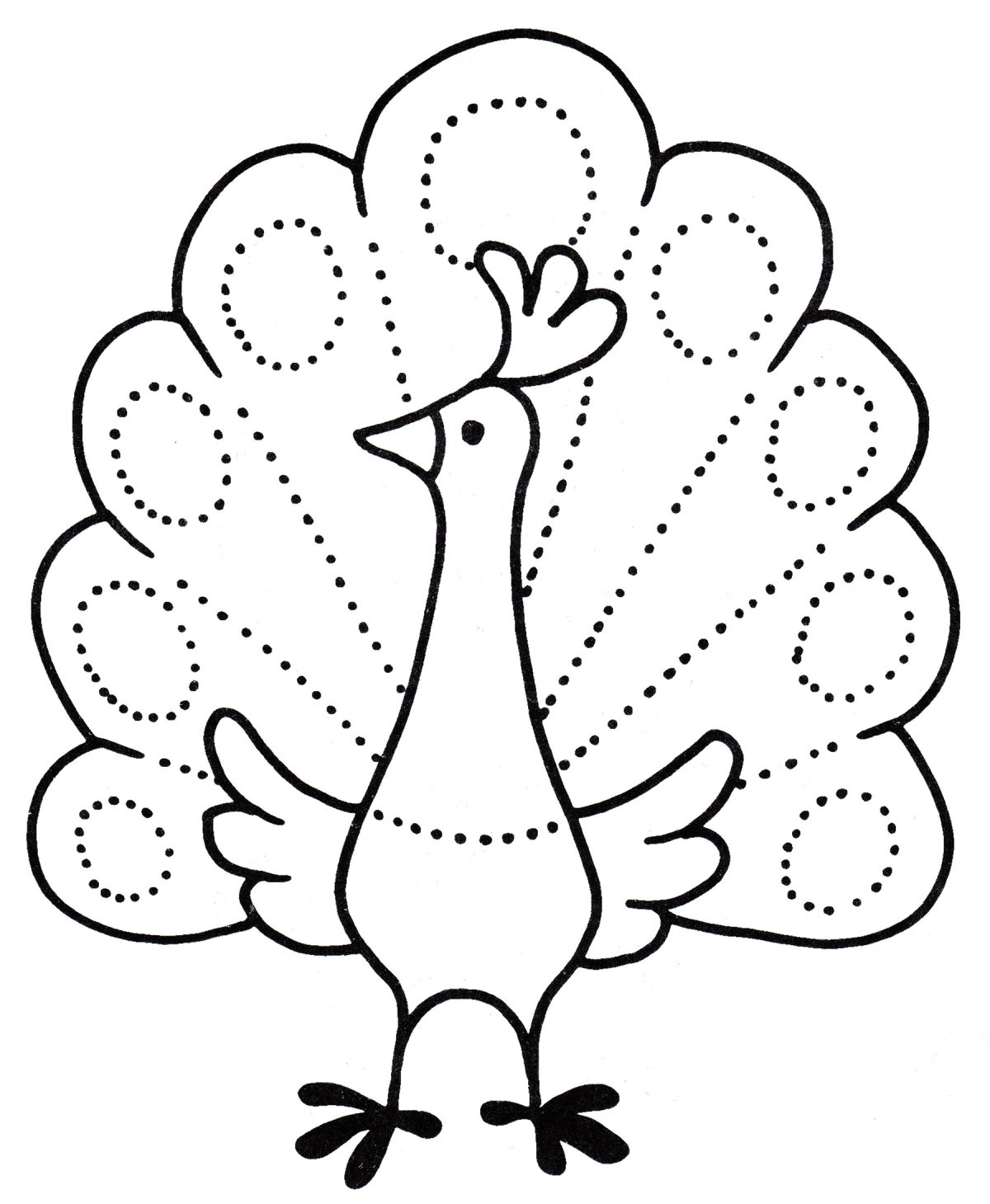 Павлин. Раскраска