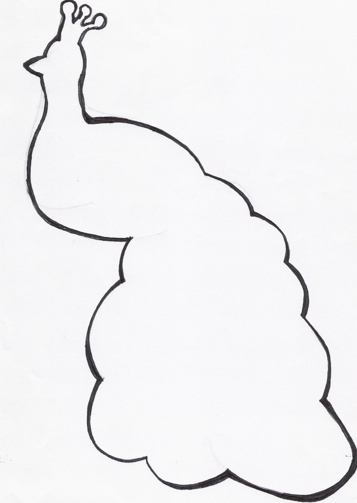 Павлин трафарет для вырезания