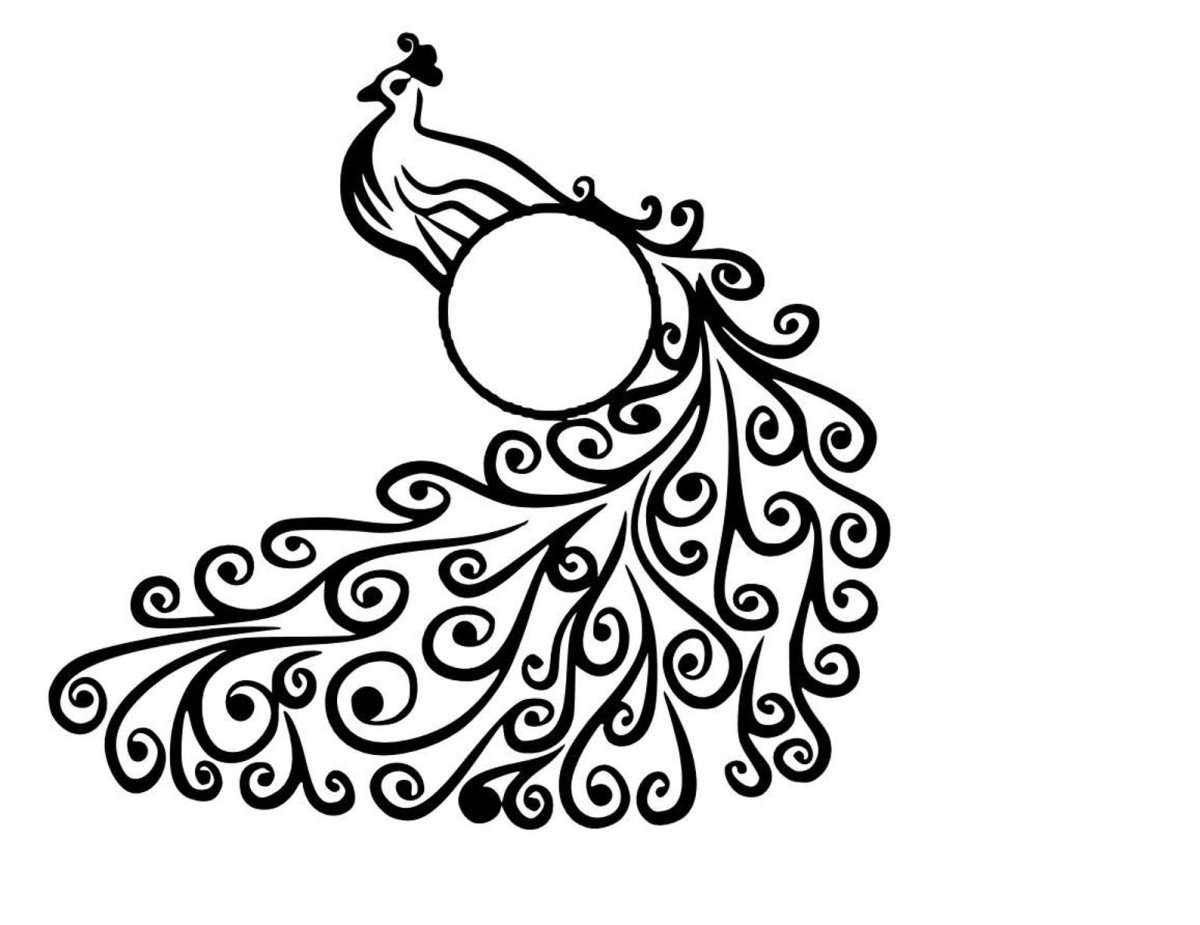 Павлин силуэт