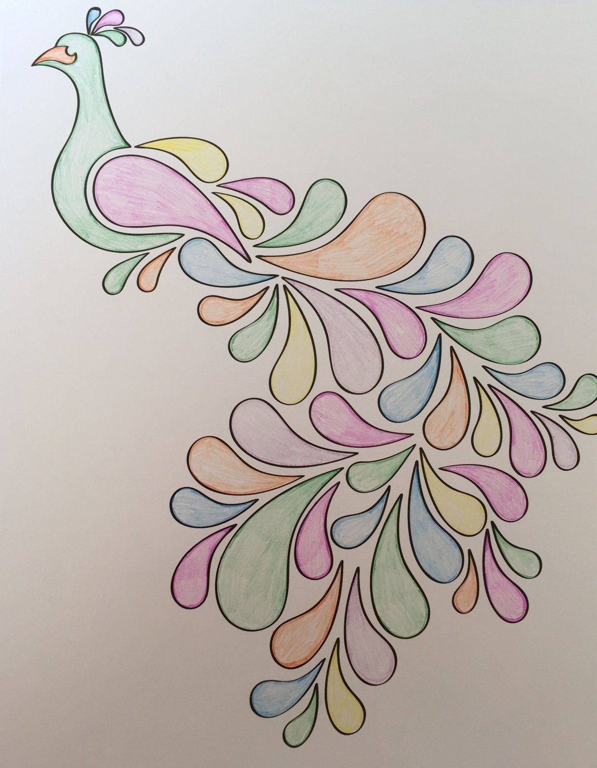 Трафарет павлина для квиллинга