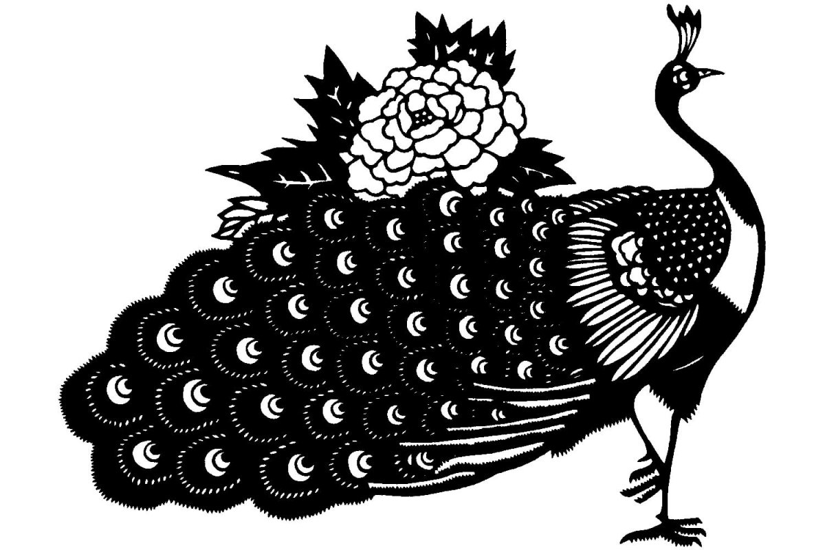 Трафарет павлина