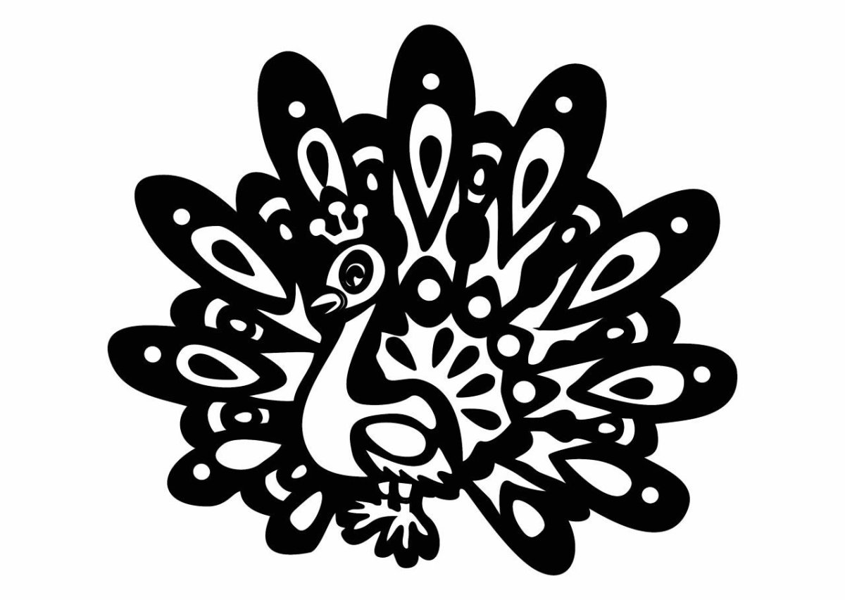 Трафарет павлина Bams