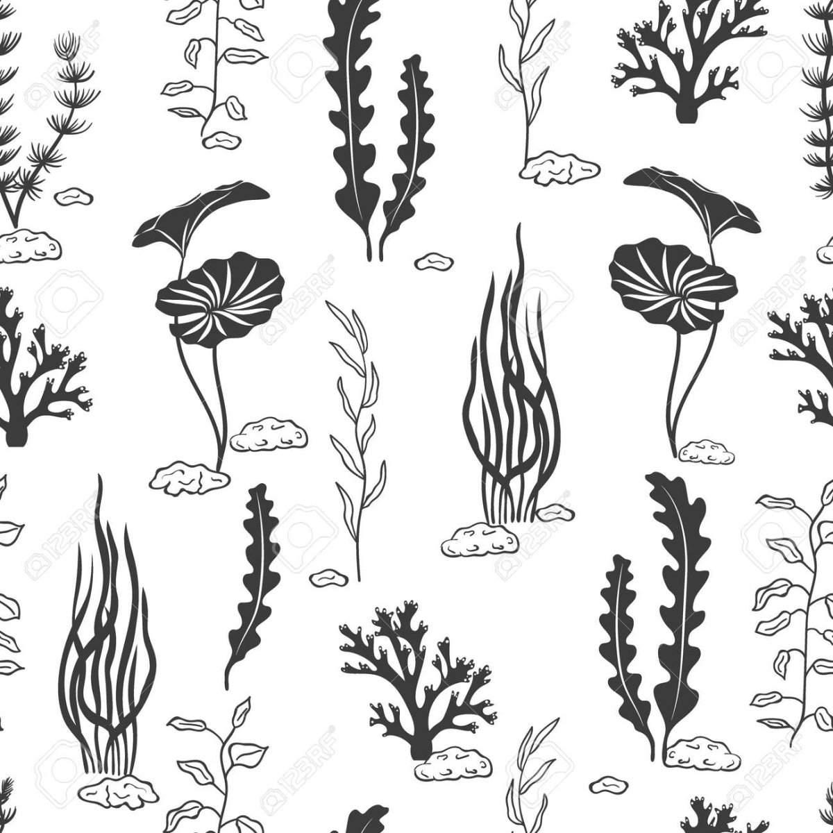 Стилизованные морские растения